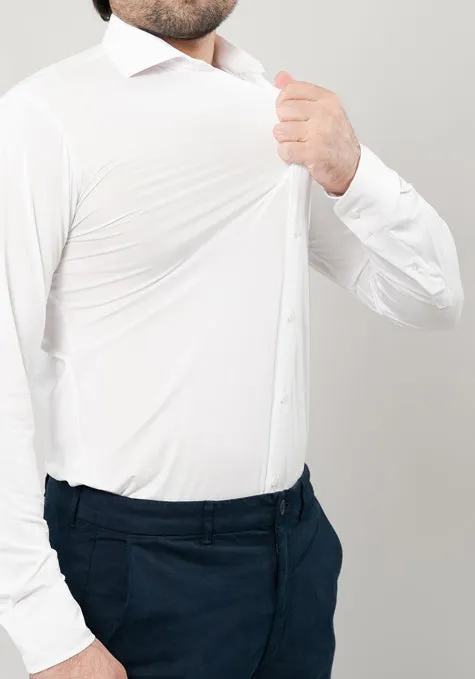 White Performance Jersey 4 Way Super Stretch Shirt - Wrinkle Free sold by Brisk Shirts product image thumbnail 2
