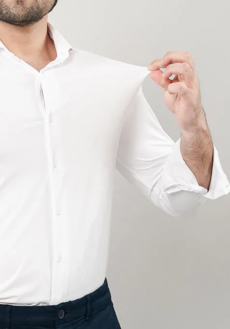 White Performance Jersey 4 Way Super Stretch Shirt - Wrinkle Free sold by Brisk Shirts product image thumbnail 4