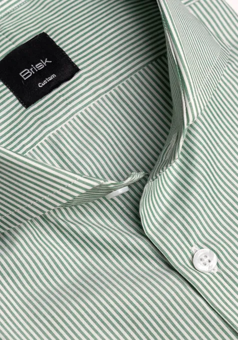 Crisp Green Stripes - Cotton/Poly Shirt - Wrinkle Free sold by Brisk Shirts product image thumbnail 2