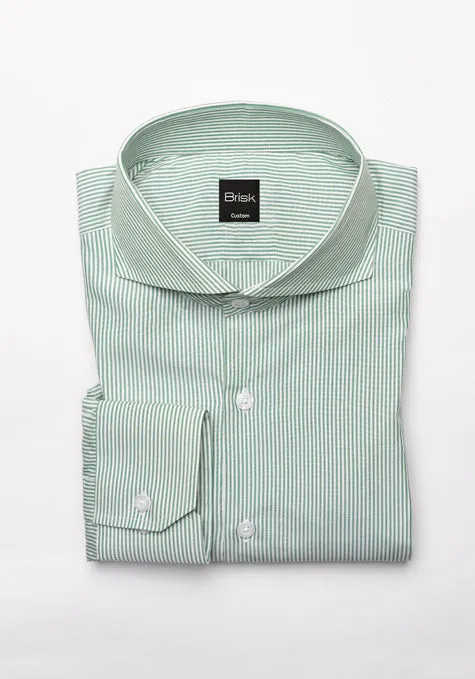 Crisp Green Stripes - Cotton/Poly Shirt - Wrinkle Free sold by Brisk Shirts