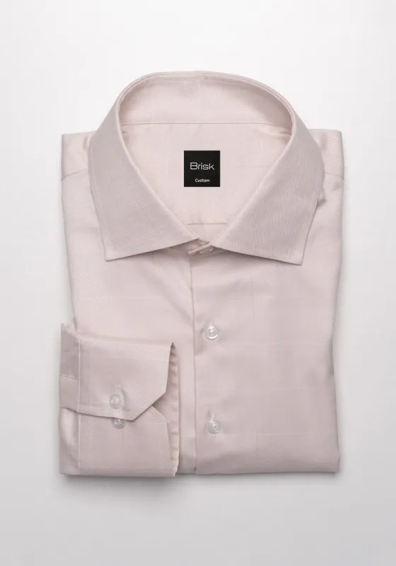 Egyptian Tan Twill Window Pane Shirt made by Brisk Shirts