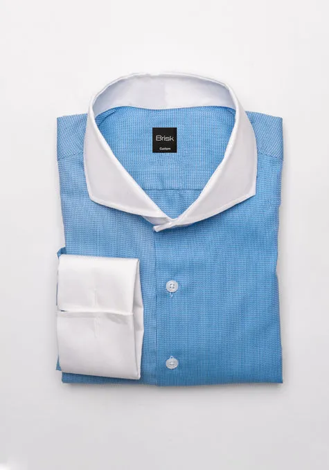 Egyptian Dual Mid Blue Structured Shirt - Wrinkle Resistant sold by Brisk Shirts