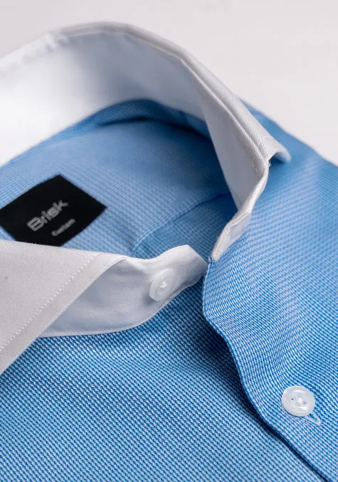 Egyptian Dual Mid Blue Structured Shirt - Wrinkle Resistant sold by Brisk Shirts product image thumbnail 2