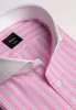 Blue On Pink Wide Stripes Shirt - White Extreme Collar sold by Brisk Shirts