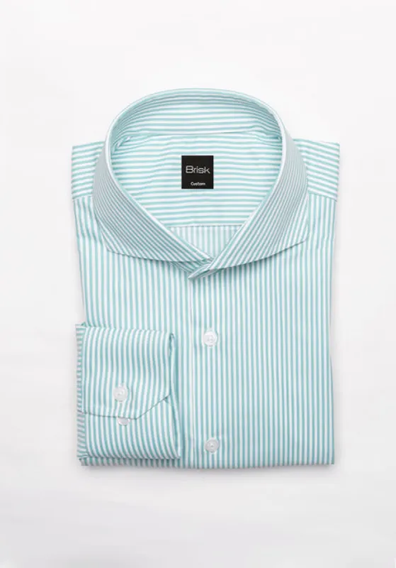 Green Performance Stretch Stripes Shirt - Wrinkle Free sold by Brisk Shirts