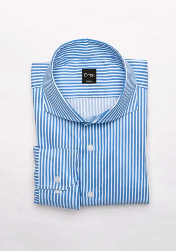 Royal Blue Performance Super Stretch Stripes Shirt - Wrinkle Free sold by Brisk Shirts