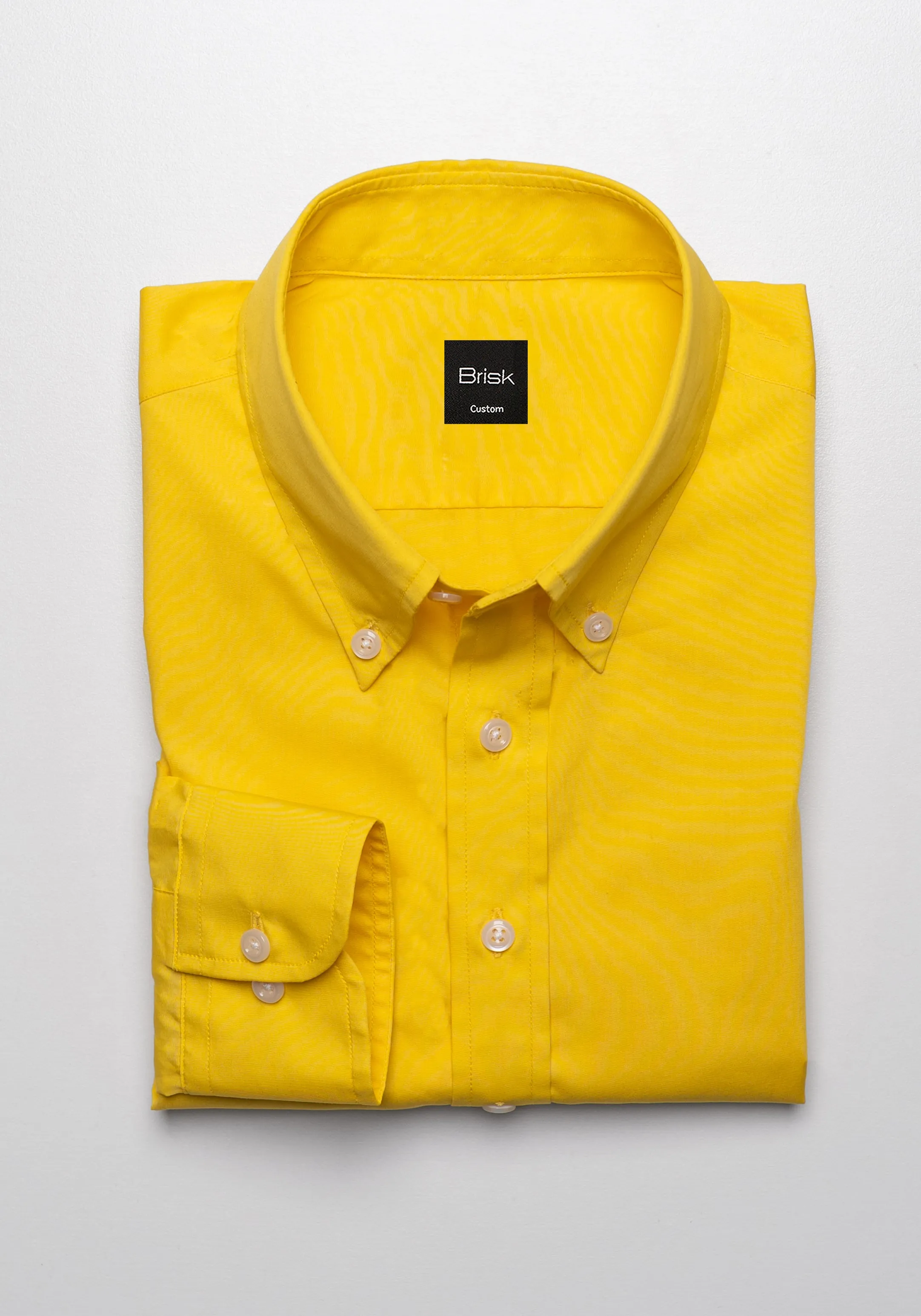 Crisp Bright Yellow Poplin Shirt sold by Brisk Shirts
