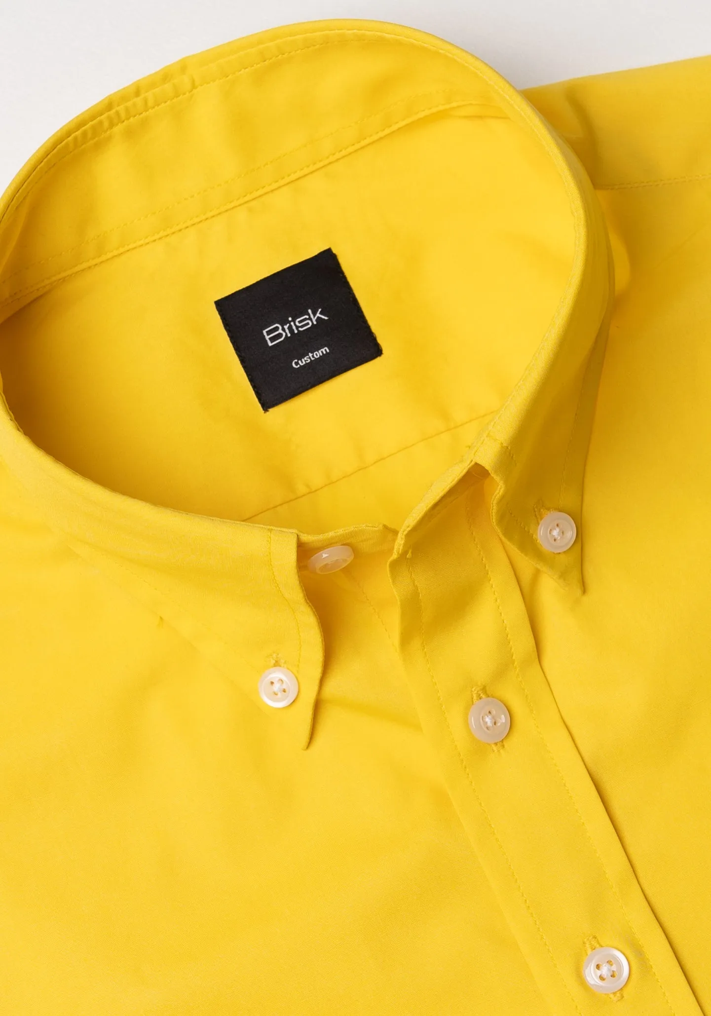 Crisp Bright Yellow Poplin Shirt sold by Brisk Shirts product image thumbnail 2