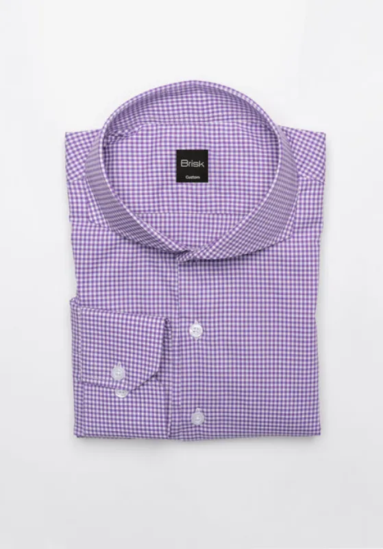 Egyptian Purple Mini Gingham Shirt sold by Brisk Shirts