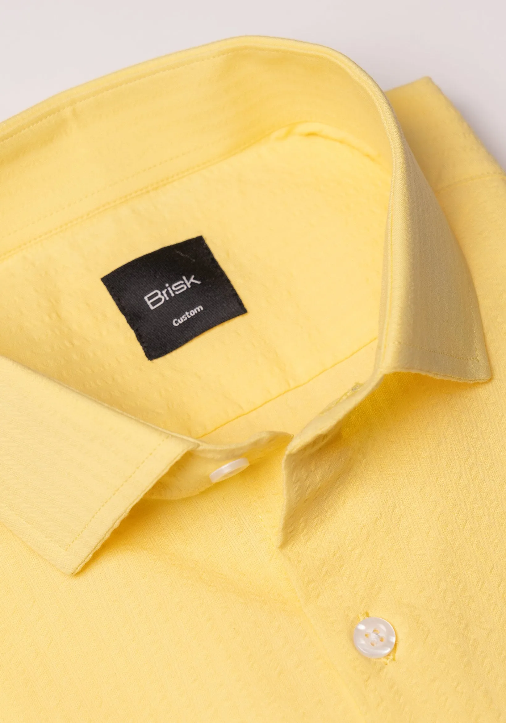 Yellow Seersucker Stripes Shirt sold by Brisk Shirts product image thumbnail 2
