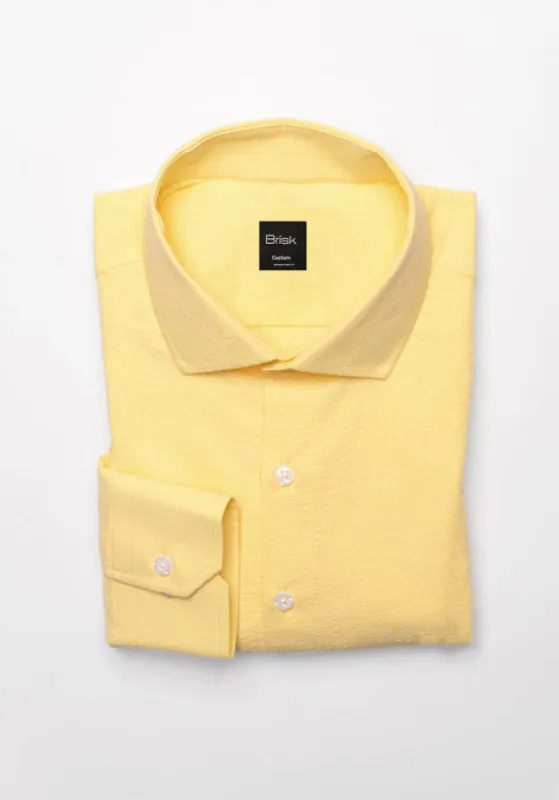 Yellow Seersucker Stripes Shirt sold by Brisk Shirts