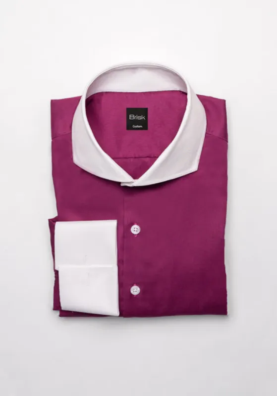 Egyptian Deep Magenta Crisp Pinpoint Shirt - White Collar - Wrinkle Resistant sold by Brisk Shirts