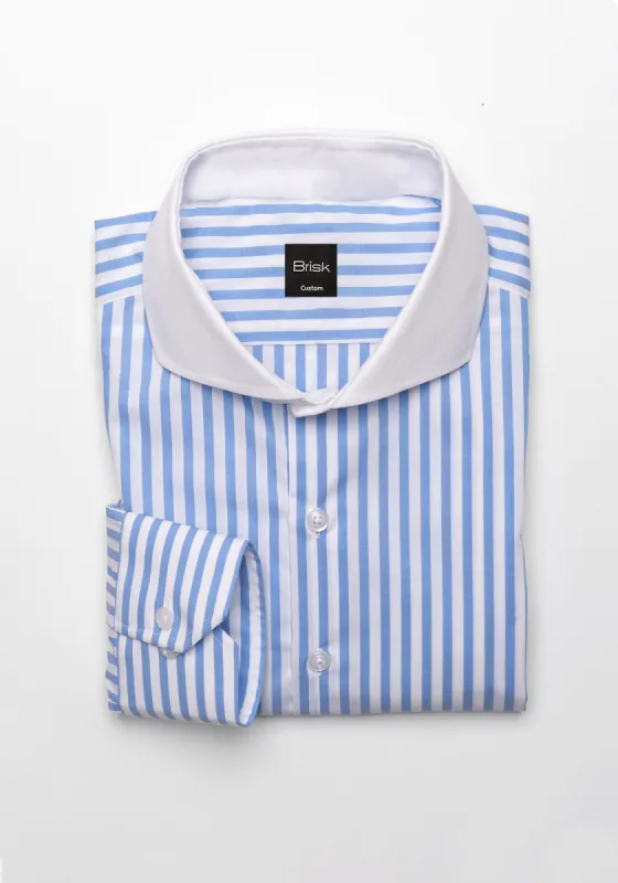Egyptian Sky Blue Bengal Stripes Shirt sold by Brisk Shirts