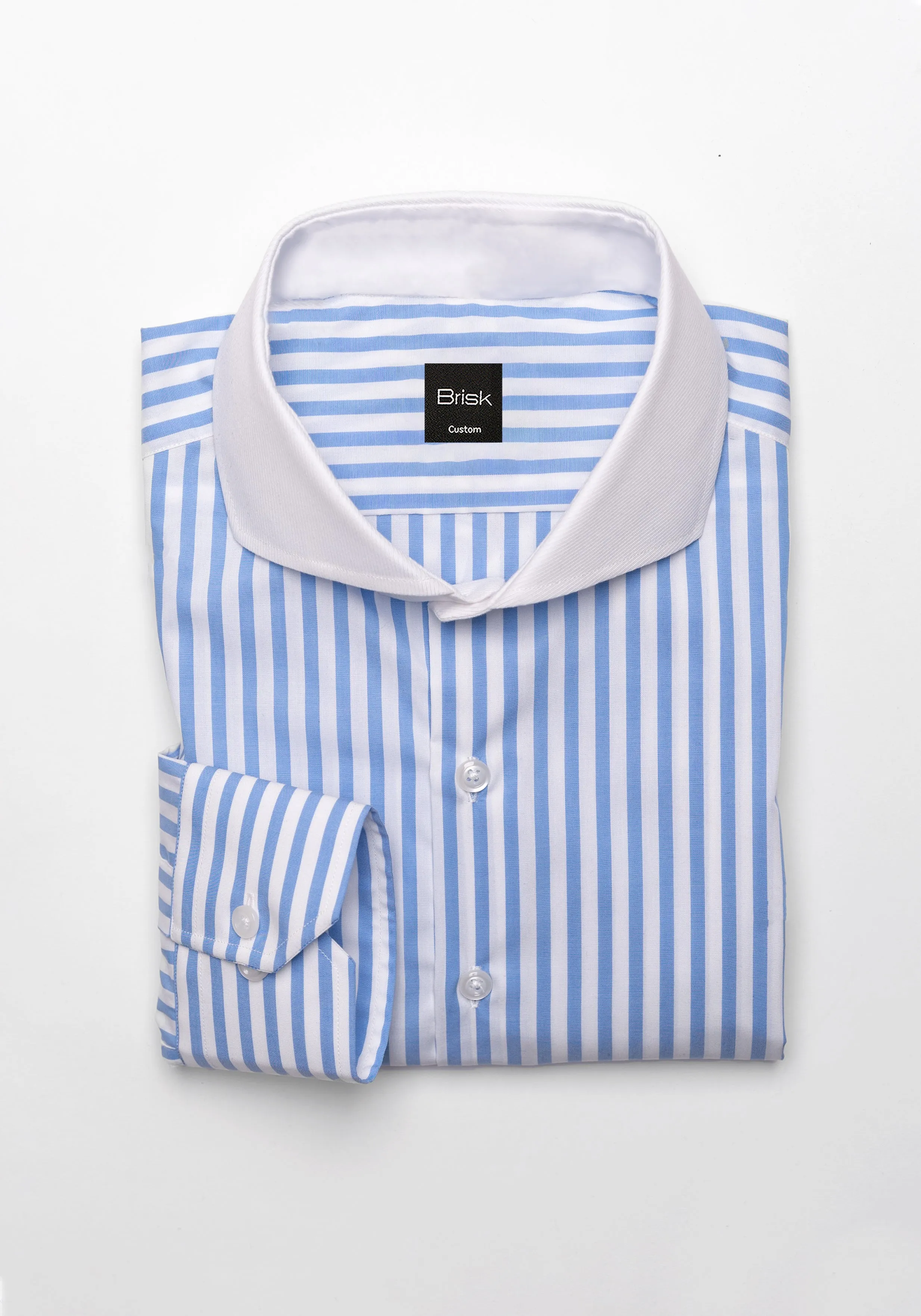 Egyptian Sky Blue Bengal Stripes Shirt sold by Brisk Shirts