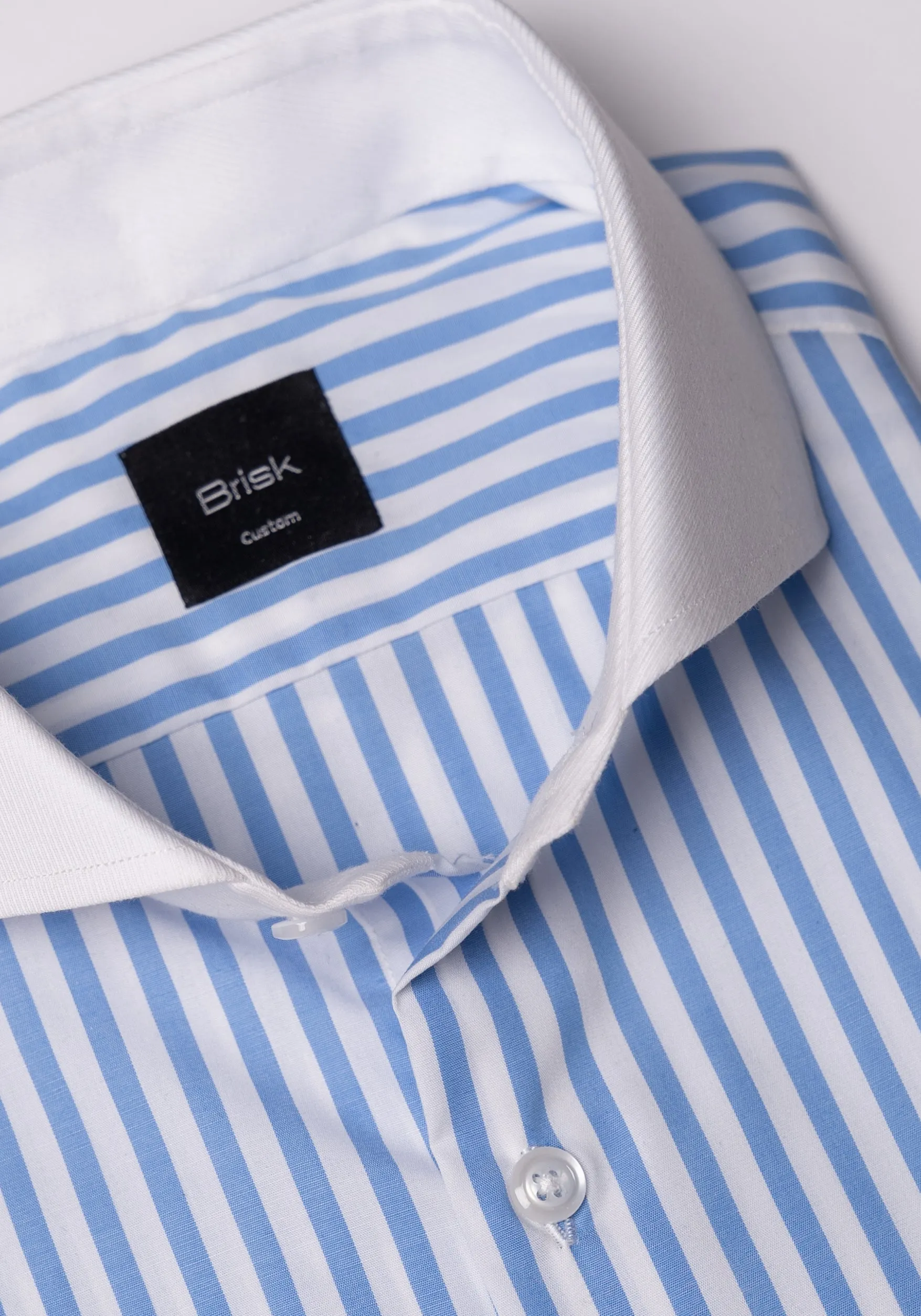 Egyptian Sky Blue Bengal Stripes Shirt sold by Brisk Shirts product image thumbnail 2