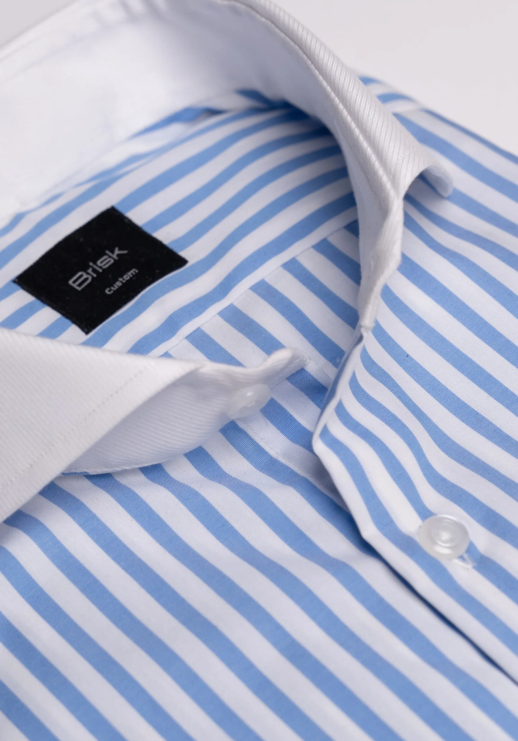 Egyptian Sky Blue Bengal Stripes Shirt sold by Brisk Shirts product image thumbnail 3