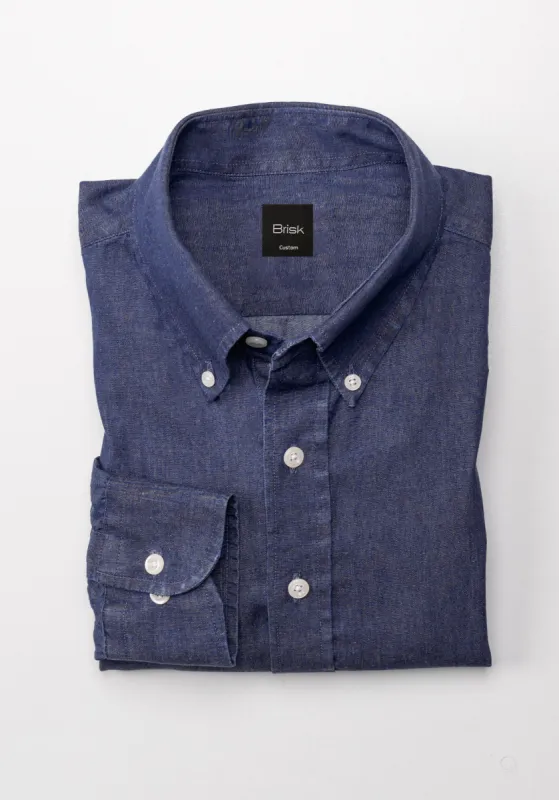 Denim Rinse Wash Shirt - Button Down Collar sold by Brisk Shirts