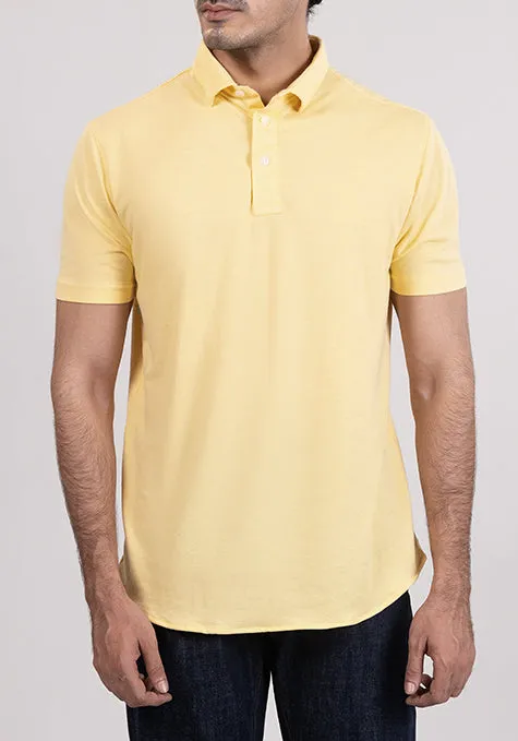 Yellow Feather Soft Piqué Half Sleeve Polo Shirt sold by Brisk Shirts