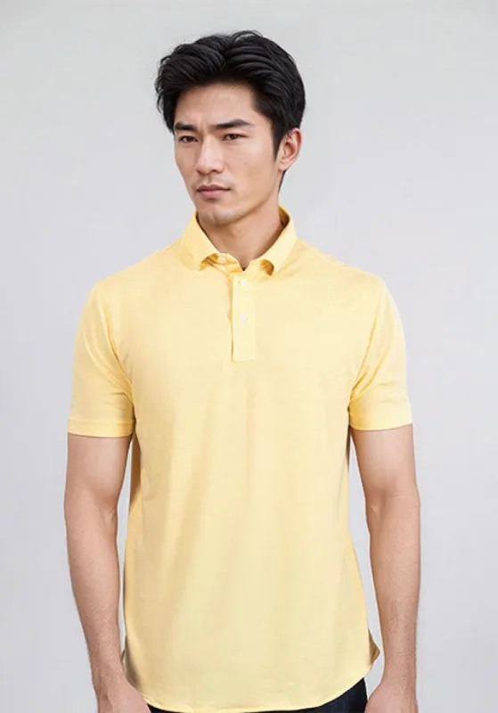 Yellow Feather Soft Piqué Half Sleeve Polo Shirt sold by Brisk Shirts
