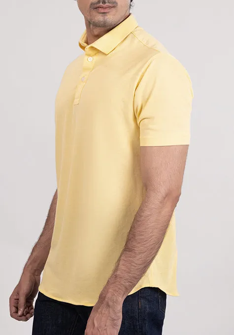 Yellow Feather Soft Piqué Half Sleeve Polo Shirt sold by Brisk Shirts product image thumbnail 2