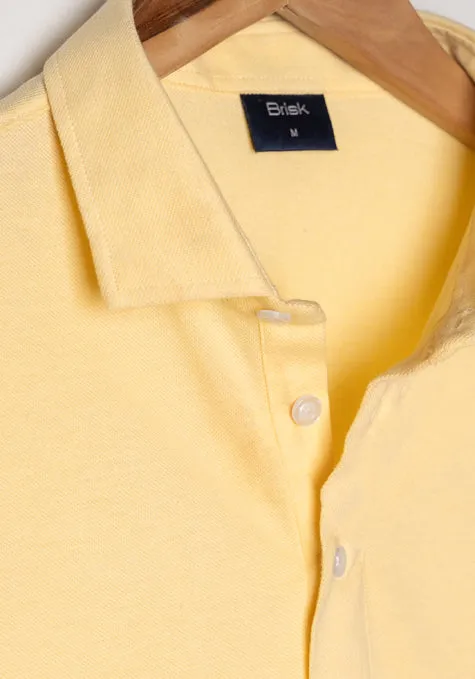 Yellow Feather Soft Piqué Half Sleeve Polo Shirt sold by Brisk Shirts product image thumbnail 4