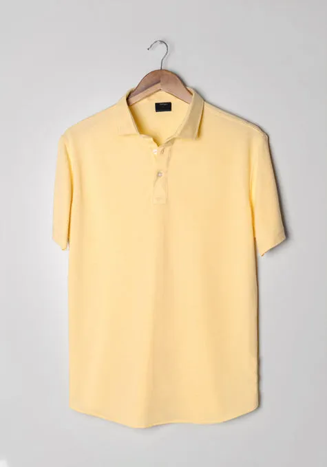 Yellow Feather Soft Piqué Half Sleeve Polo Shirt sold by Brisk Shirts product image thumbnail 3