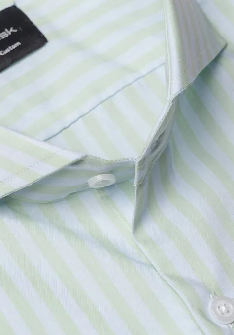 Light Weight Mint Green Tencel Stripes Shirt sold by Brisk Shirts product image thumbnail 2