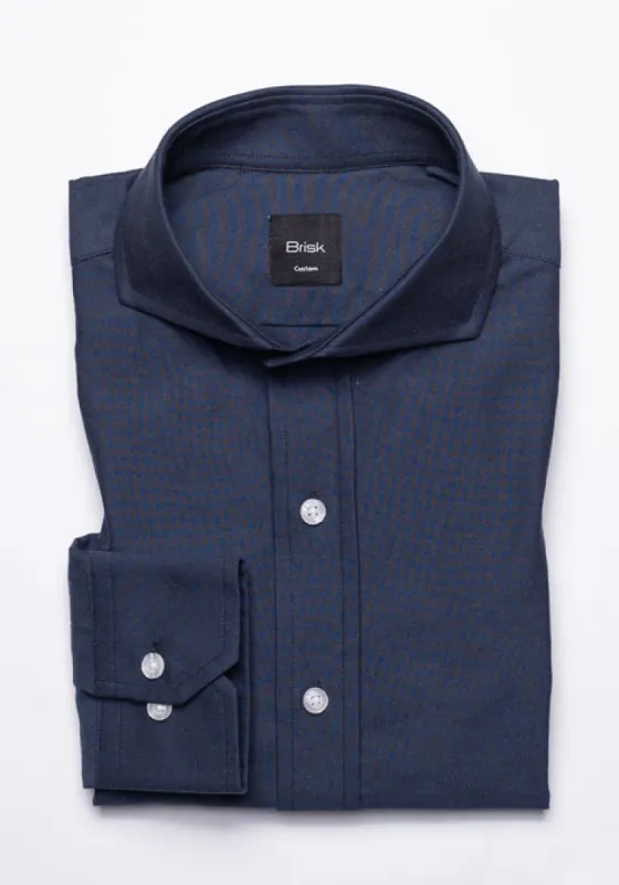 Navy Blue Oxford Shirt - Soft Extreme Collar sold by Brisk Shirts