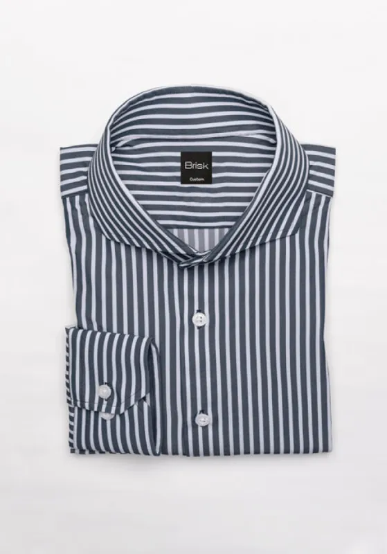 Black Four-way Performance Stretch Stripes Shirt - Wrinkle Free sold by Brisk Shirts