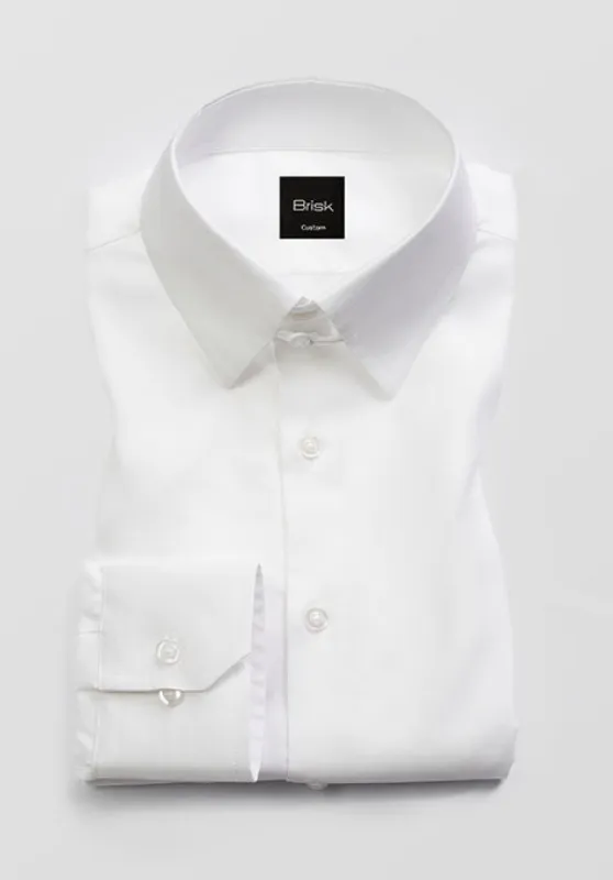 White Tab Collar Shirt made by Brisk Shirts