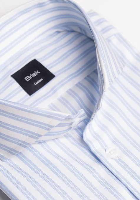 Ice Dual Blue Structured Stripes Shirt - Wrinkle Resistant sold by Brisk Shirts product image thumbnail 2