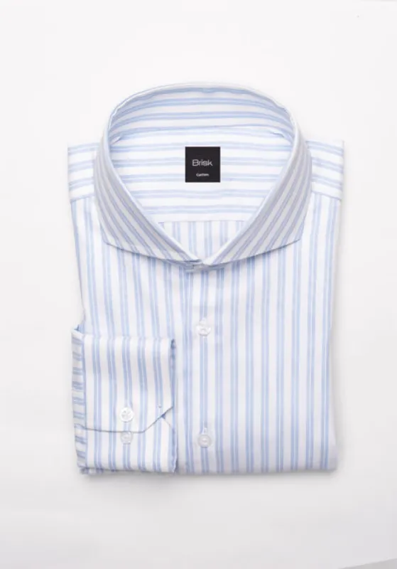 Ice Dual Blue Structured Stripes Shirt - Wrinkle Resistant sold by Brisk Shirts