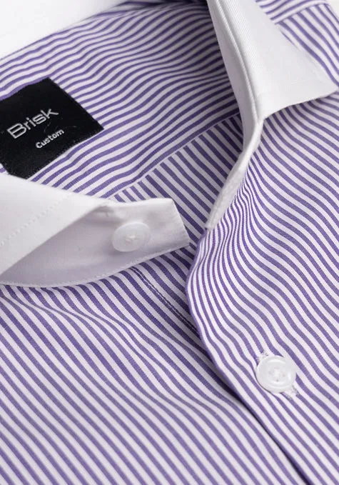 Fine Purple Pencil Stripes Shirt - Wrinkle Resistant sold by Brisk Shirts product image thumbnail 2