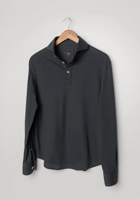 Grey Feather Soft Piqué Full Sleeve Polo Shirt sold by Brisk Shirts