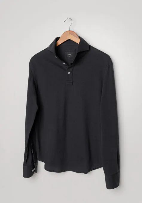 Black Feather Soft Piqué Full Sleeve Polo Shirt sold by Brisk Shirts product image thumbnail 2