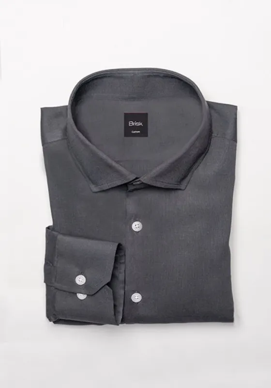 Charcoal Grey Cotton Linen Shirt sold by Brisk Shirts