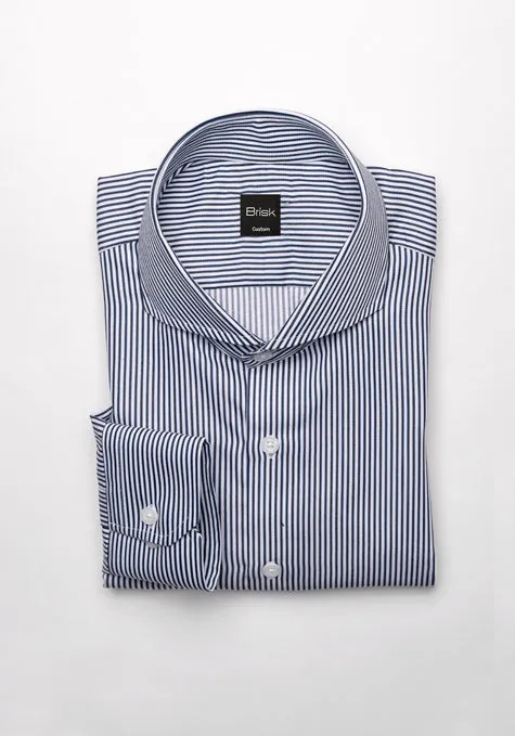 Black Narrow Stripes Shirt - Cotton/Poly - Wrinkle Free sold by Brisk Shirts