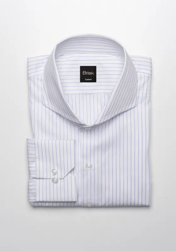 Blue On White Pencil Stripes Shirt sold by Brisk Shirts
