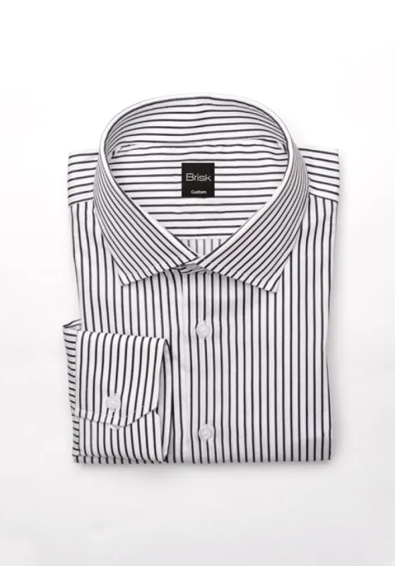 Fine Crisp Black Structured Stripes Shirt - Wrinkle Resistant sold by Brisk Shirts