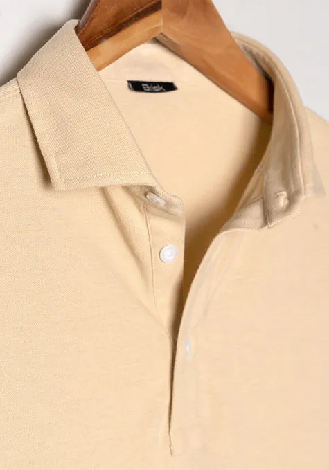 Tan Feather Soft Piqué Half Sleeve Polo Shirt sold by Brisk Shirts product image thumbnail 2