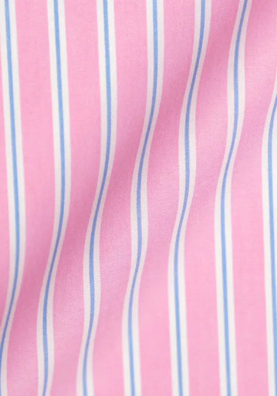 Blue On Pink Wide Stripes sold by Brisk Shirts