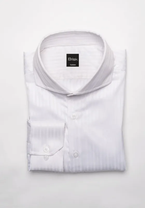 White Gloss Twill Performance Stretch Stripes Shirt - Wrinkle Free sold by Brisk Shirts