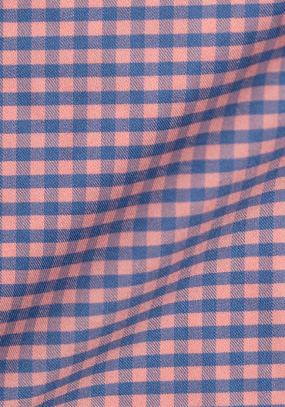 Blue Pink Gingham Checkered Performance Stretch - Wrinkle Free sold by Brisk Shirts