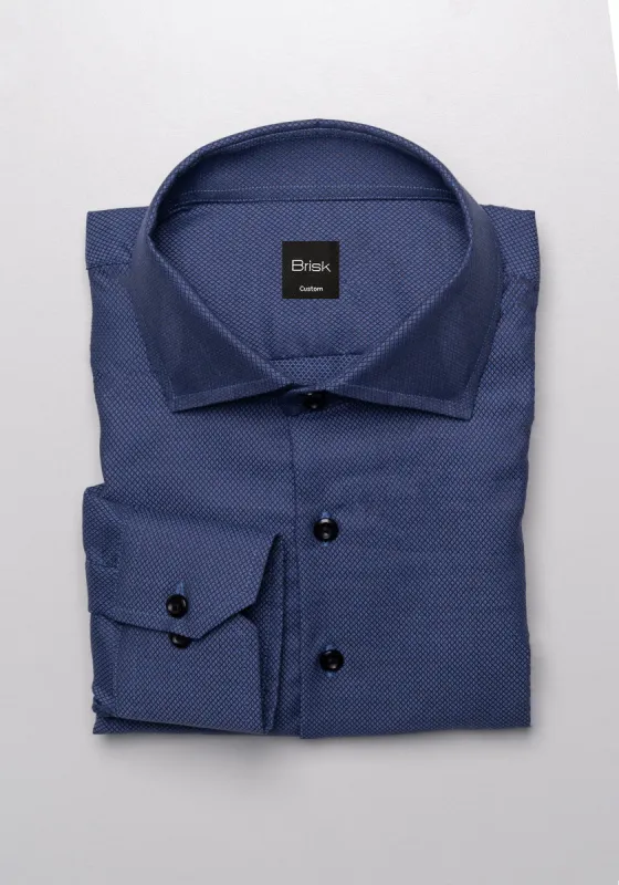 Dark Purplish Blue Diamond Structured Shirt sold by Brisk Shirts
