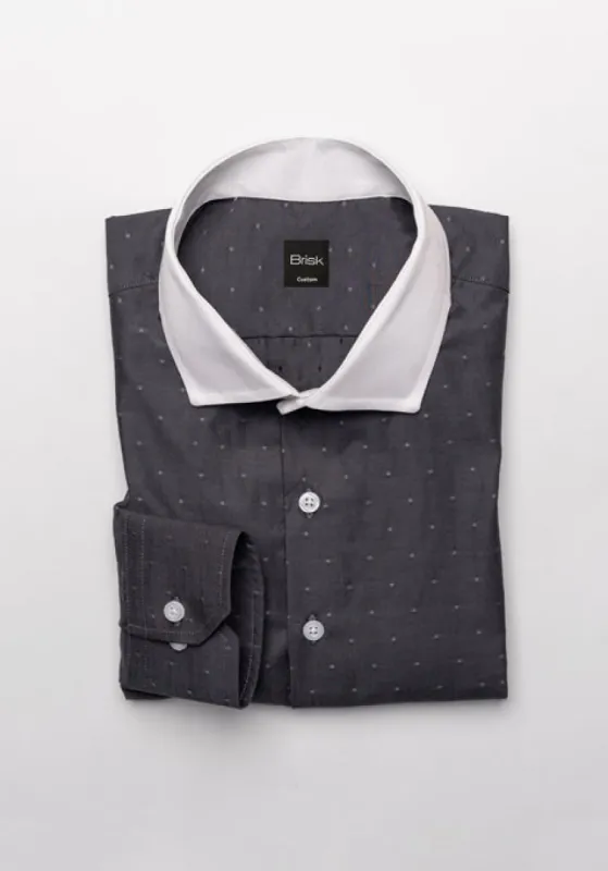 Charcoal Grey Dobby Structured Shirt sold by Brisk Shirts