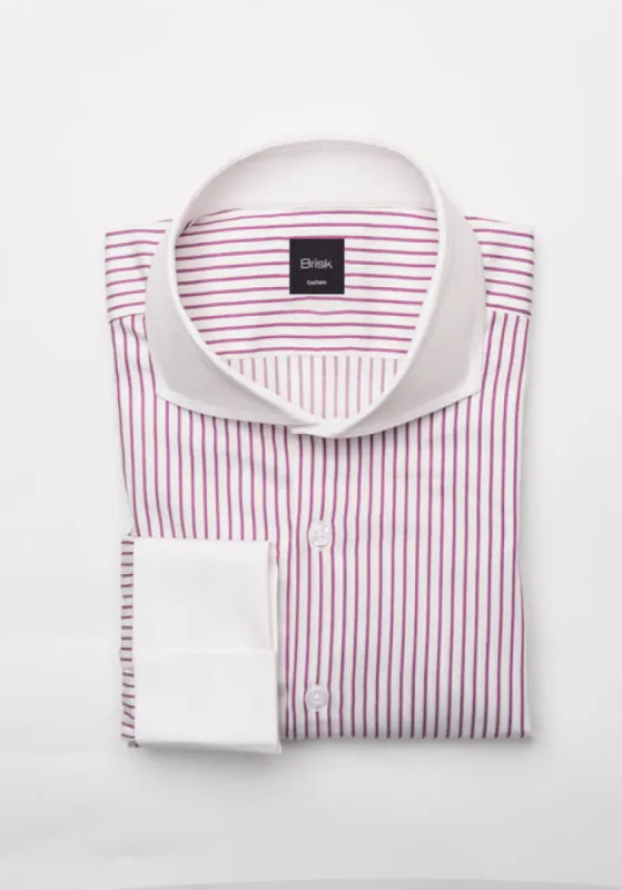 Deep Magenta Twill Stripes Shirt- Wrinkle Free sold by Brisk Shirts