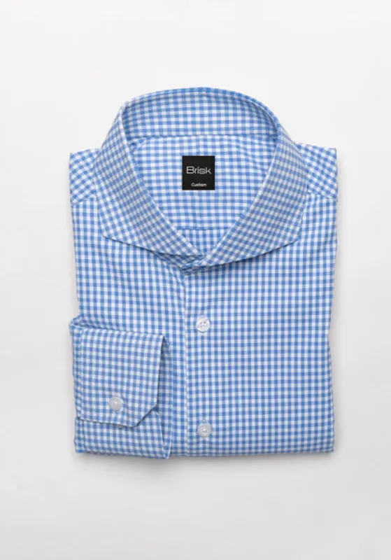 Sky Blue Ultra Stretch Performance Gingham Shirt - Wrinkle Free sold by Brisk Shirts