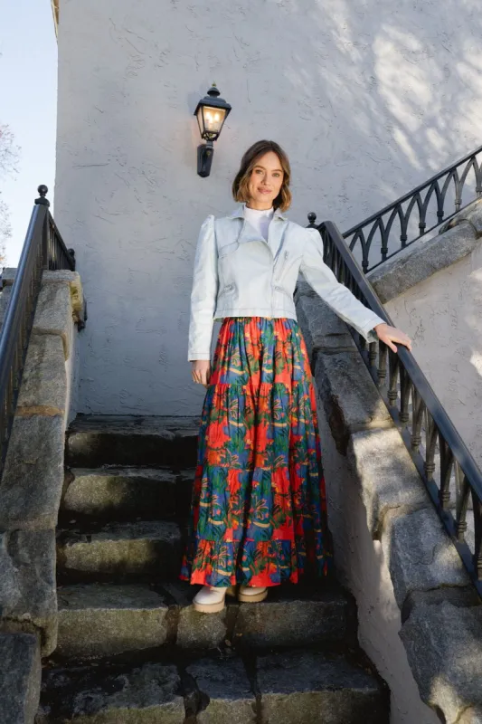Savannah Maxi Skirt - True Red sold by Briton Court