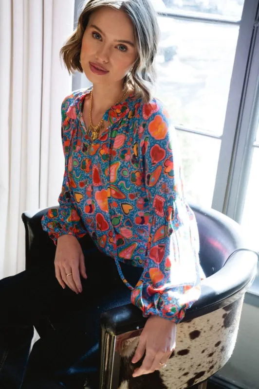Nora Blouse - Azure - final sale sold by Briton Court