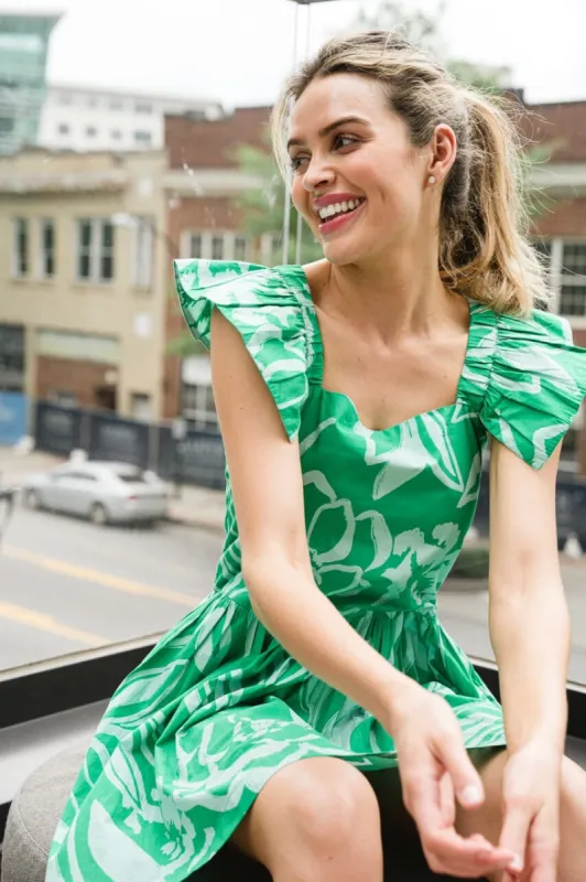 Gabby Mini Dress- Green - final sale sold by Briton Court